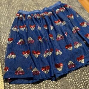 Blue Sparkle Sequin Mini Skirt hearts || Taylor swift Lover/1989 theme outfit